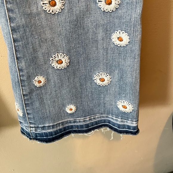 Anna-Kaci California size XXL denim daisy bell bottom jeans! Cotton spandex - Picture 6 of 11